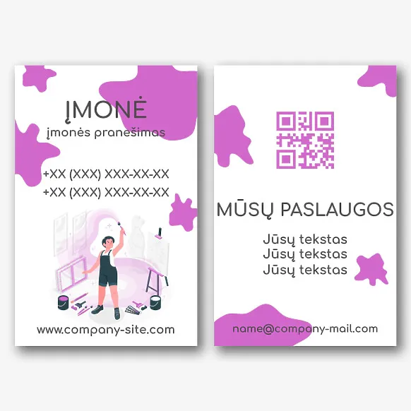 Tapytojo vizitinės kortelės Šablonas