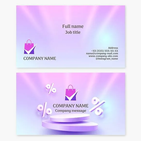 Business card template. Shopping mall. Shop.