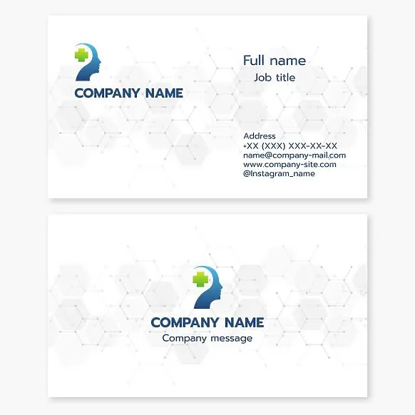 Business card of a medical institution.