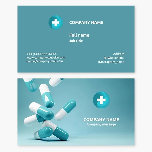Business card template for healthcare, treatment and wellness industry.