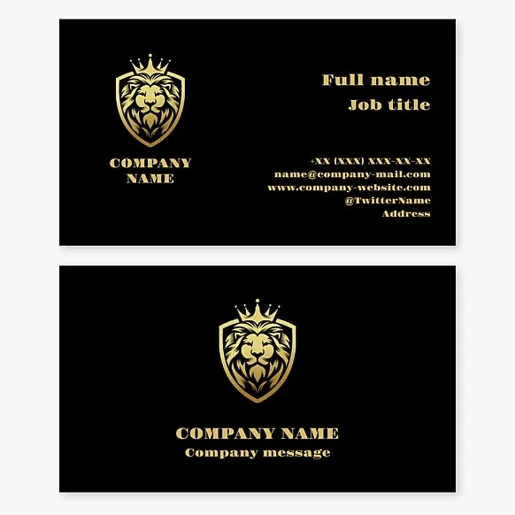 Leo business card template, Royal Shield