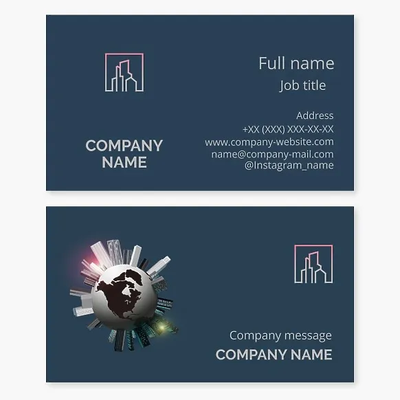 Business card template Real estate in the USA