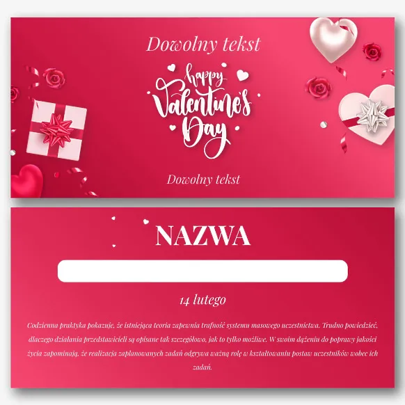 Szablon kartki walentynkowej