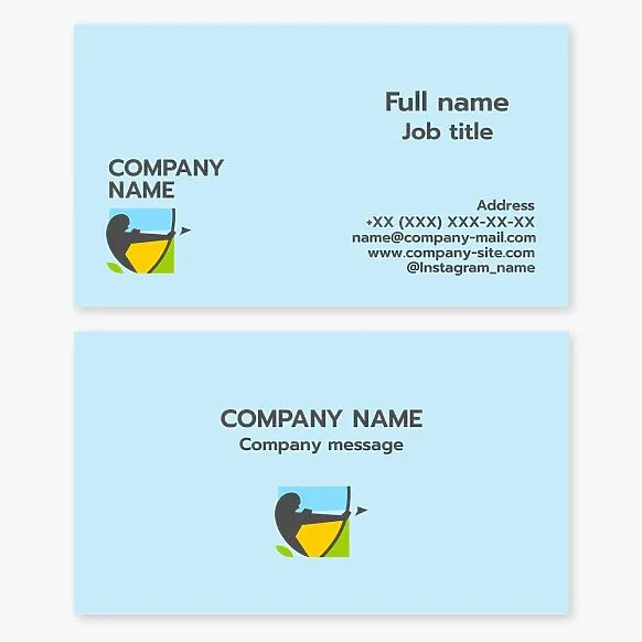 Business card template. Abstract. Archery. Sports center.