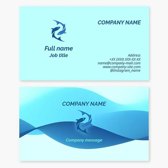 Business card template. Fish. Aquariums.