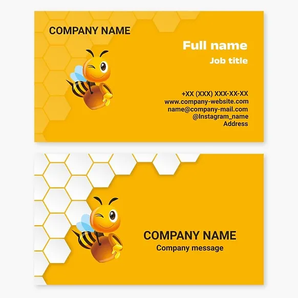 Business card template Honey, apiary