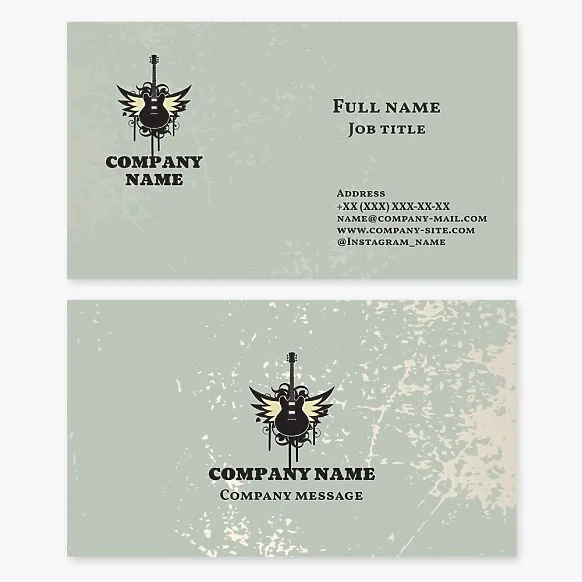 Electric Guitar | Vintage Music Business Card Template