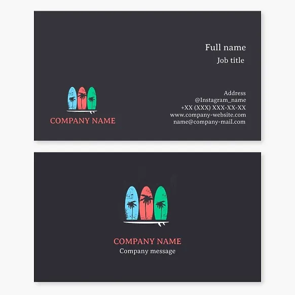 Surfboard Business Card Template