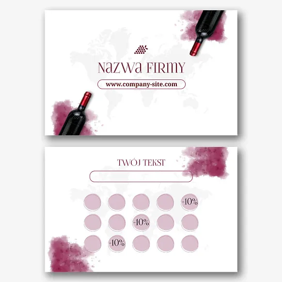 Szablon wizytówki z winem 