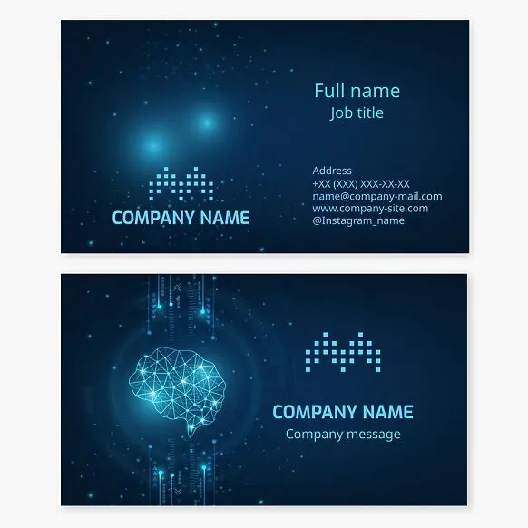 Business card template. Abstract. Marketing campaign. Intellectual property agency. Letter M.