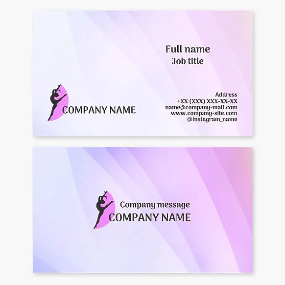 Business card template. Ballet. Rhythmic gymnastics.