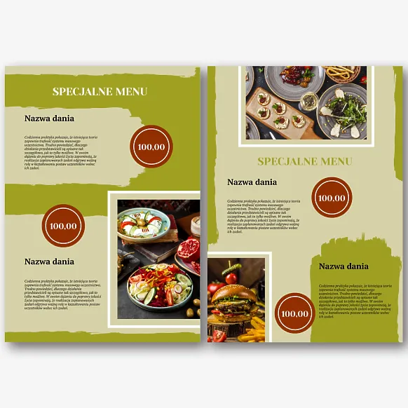 Szablon menu restauracji