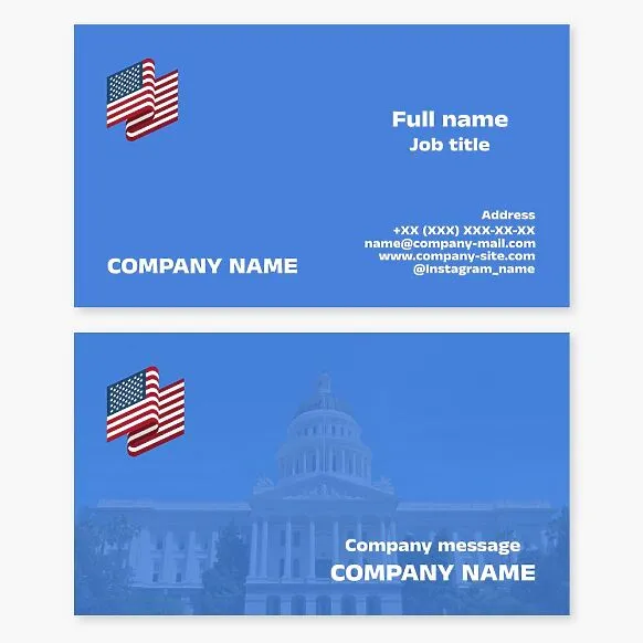 American Flag | White House | Patriotism | Business Card Template