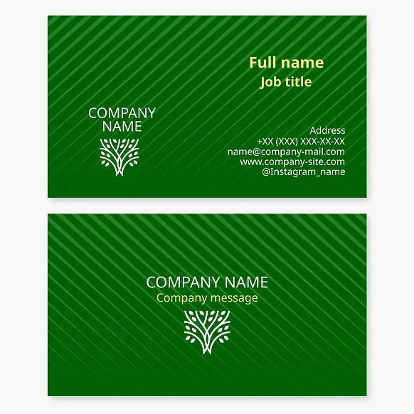 Business card template. Tree. Landscaping.