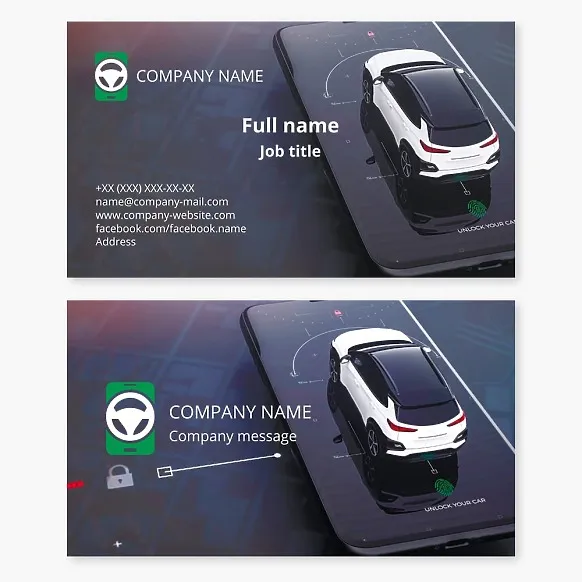 Business card template Car alarm, Vehicle Security