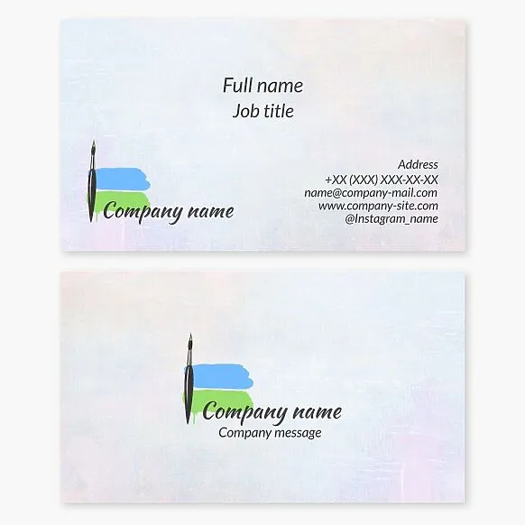 Business card template. Art school. Artist.