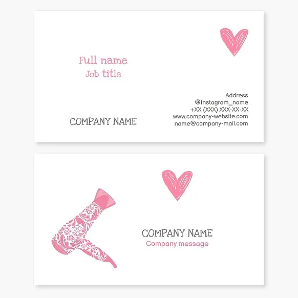 Business card template Barber tools