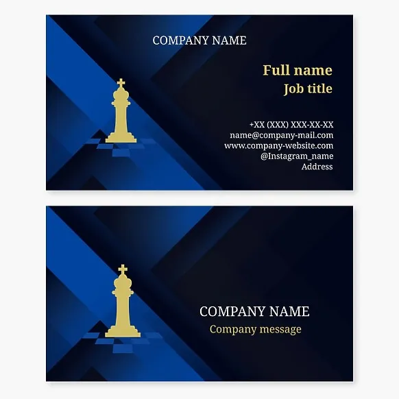King Chess Piece Logo Business Card