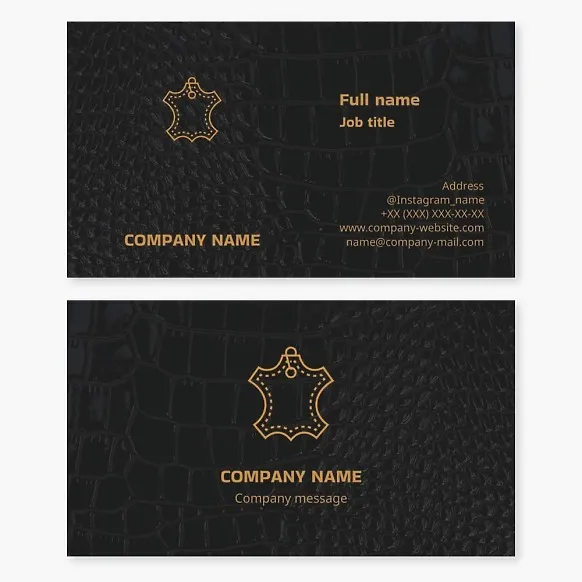 Business card template "Production and repair of leather goods"