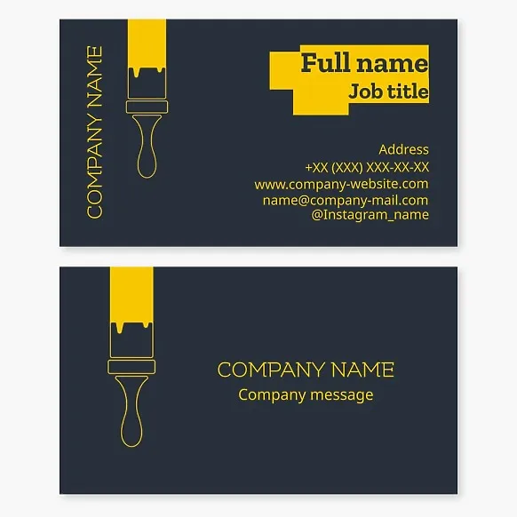 Business card template Painting works, paint, varnishes
