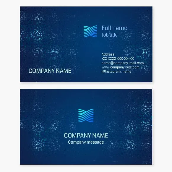Business card template. Abstract. Tech-digital company. Letter X.