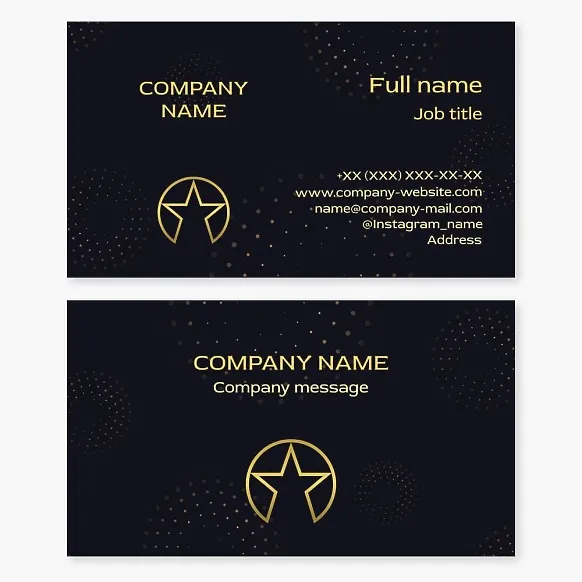 Business card template Star, honor, award