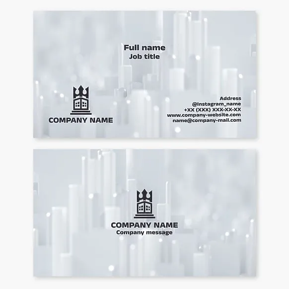 Business card template. Real estate, property management, construction, real estate services.