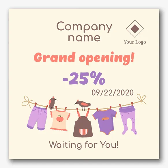 Children's clothing store banner template