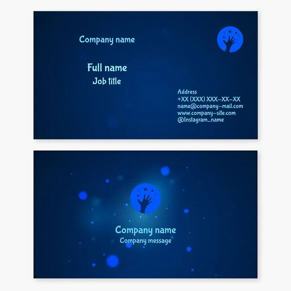 A children's-themed business card template, "Reach for the Stars." Education. Courses and studios. Continuing education. Tutor.