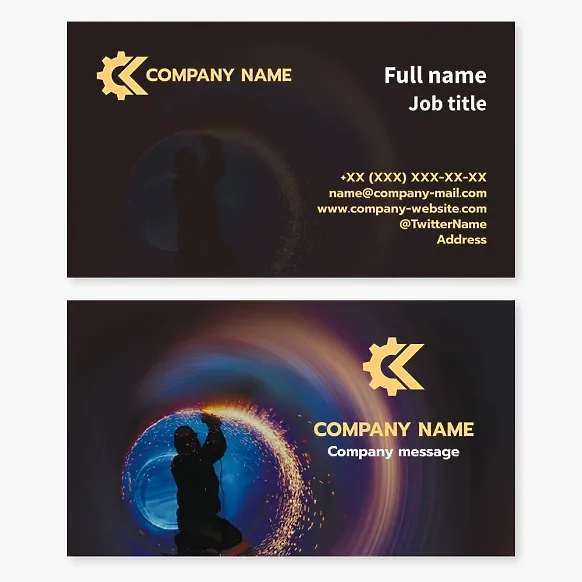Business card template for mechanical engineering production.