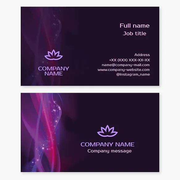 Business cards template Lotus, flower, beauty