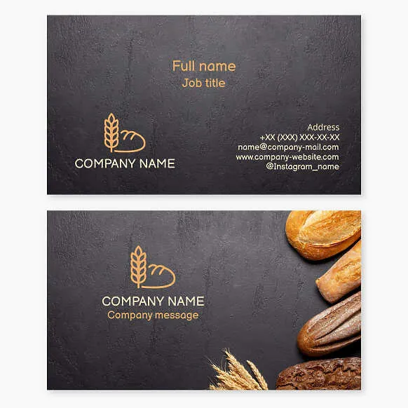 Bread Bakery Business Card Template