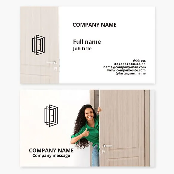 Business card template. Doors.