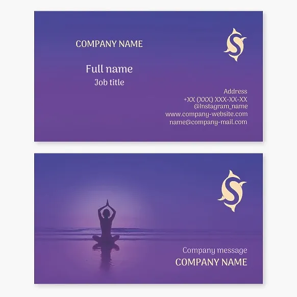 Yoga business card template, letter S