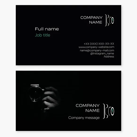 Business card template Photographer, camera