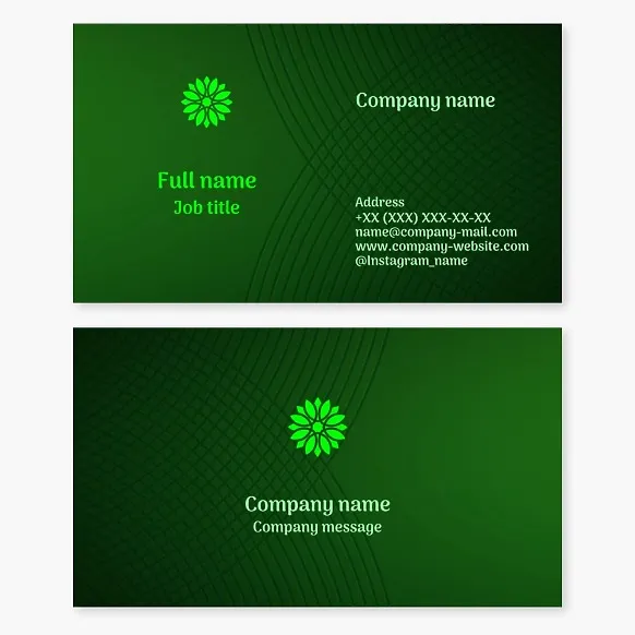 Business card template. Flower, plant. Ecology.