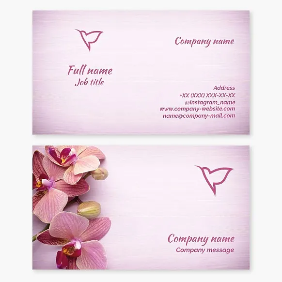Business card template Hummingbird, beauty