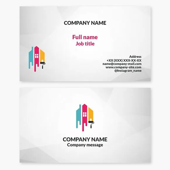 Business card template for house exterior painting services.