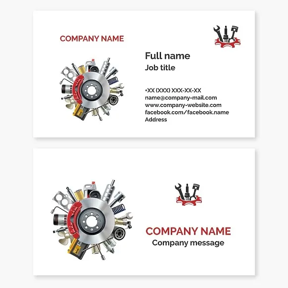 Business card template Automotive parts