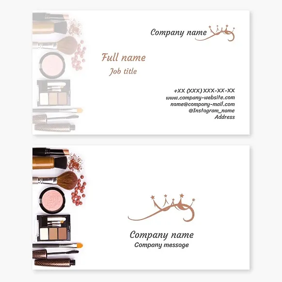 Business card template Makeup, cosmetics, crown
