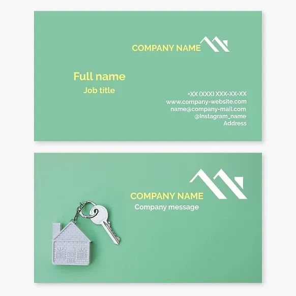 Business card template Real estate sales and rentals, development