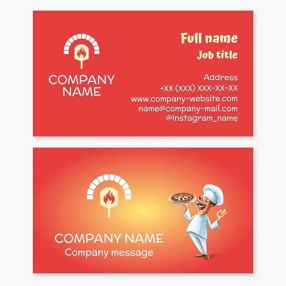 Business card template Pizza, pizzeria