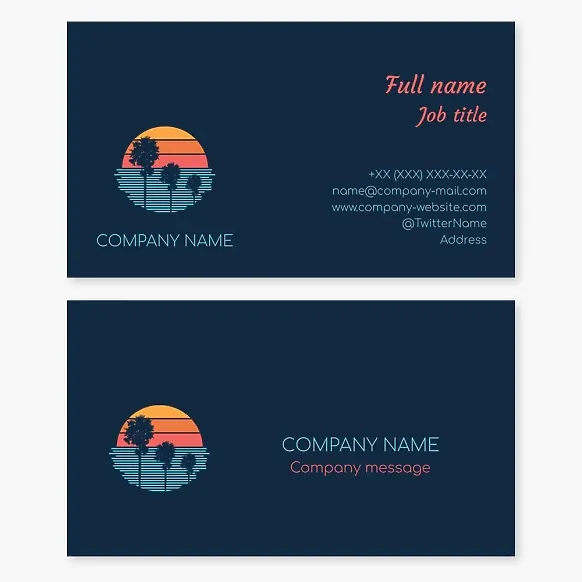 Business card template California Beach