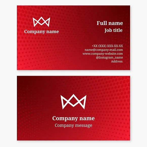 Red Polka Dot Business Card, Crown