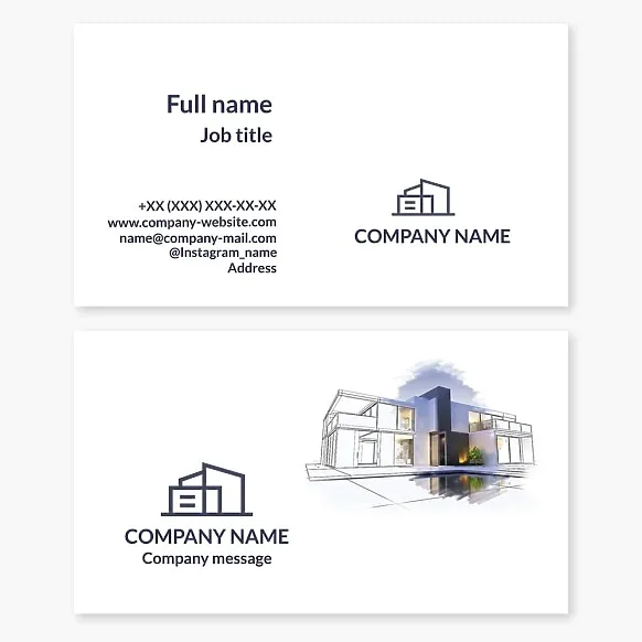 Business card template Architecture, design of buildings and structures