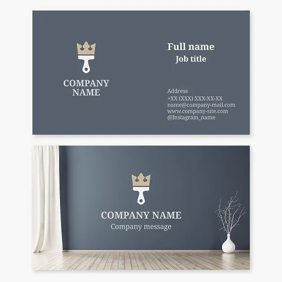 Business card template. Interior designer. Painter.