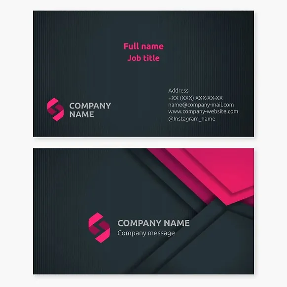 Abstract business card template. Arrows pointing in different directions. Creative. Letter S.