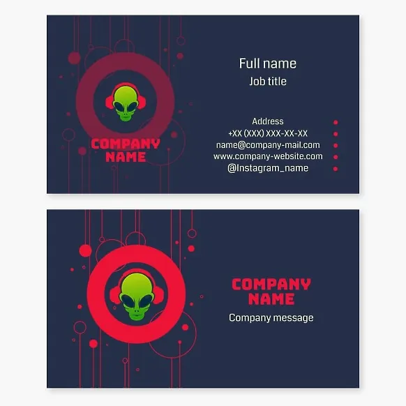 Business card template DJ, music, composer