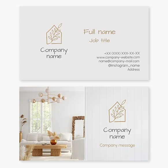 Business card template Interior design
