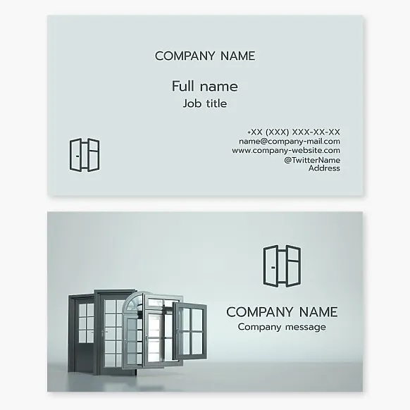 Business card template Windows, doors